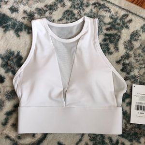 White midi sports bra